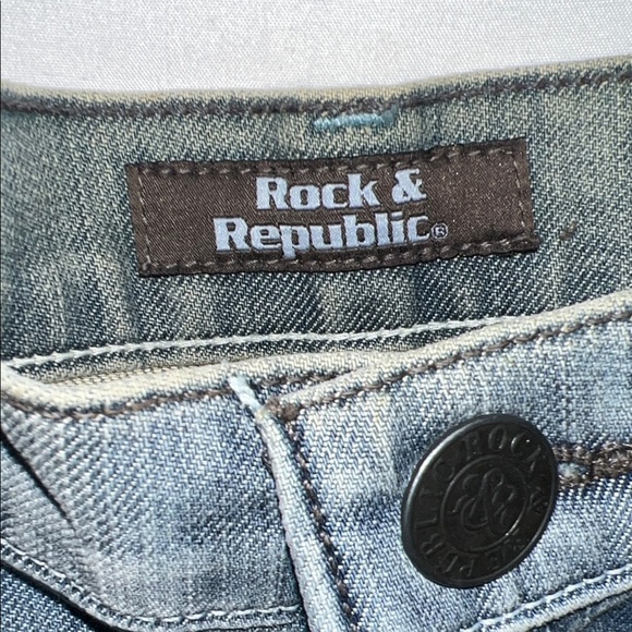 Rock & Republic Light Blue Flare Leg Jeans Size 32 - Picture 2 of 14